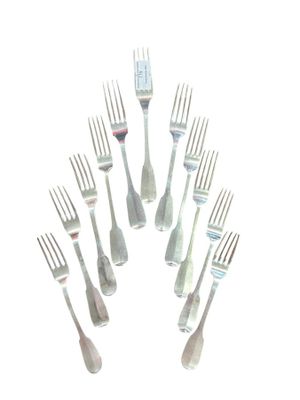 a lot of forks that are arranged in a circle