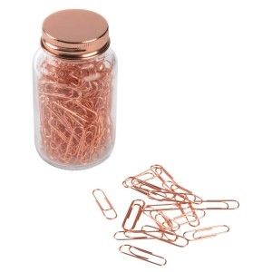 a jar of paper clips next to a jar of paper clips