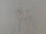 drawing of a couple of people dressed in formal clothes