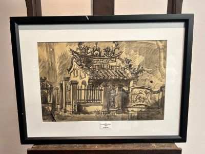 une photo d'un temple chinois dans un cadre