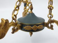 Lustre de style Empire en bronze et métal peint à trois bras… (photo 5)