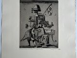 une image représentant un dessin en noir et blanc d'un homme assis sur une chaise