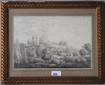 une vieille photo d'un château, encadrée et accrochée au mur