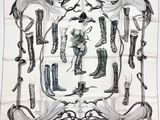 bandeau avec un dessin représentant des bottes de cow-boy et des bottes sur fond blanc