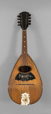 une image représentant une mandoline accrochée au mur