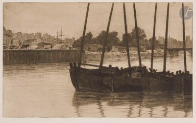 Henri Guérard (1846-1897) La Retenue (Dieppe).
