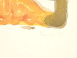a drawing of a woman laying on the ground