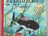 un vieux livre pour enfants avec une illustration représentant un requin et des poissons