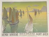 a picture of a painting of boats in the water