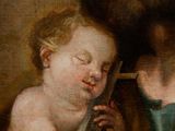 an image of a painting of a man with a beard holding a baby