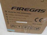 a cardboard box with a picture of a firegas logo on it