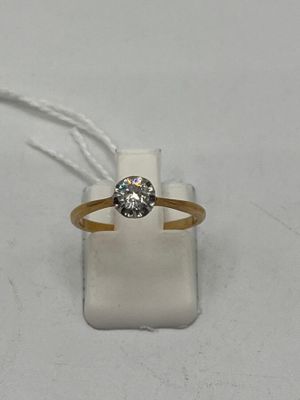 Bague Solitaire en or rose 18k ornée d'un diamant d'env.