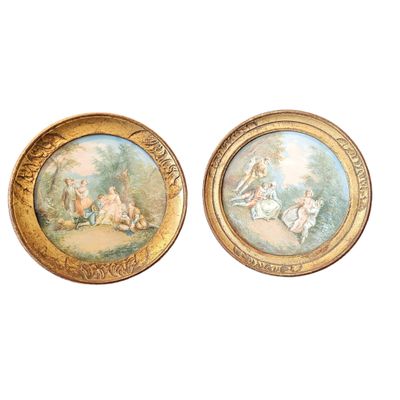 pair of 19th century french hand painted porcelain plates