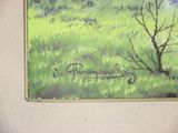 a picture of a painting of a tree in a field