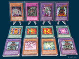 a lot of cards that are on display on the table