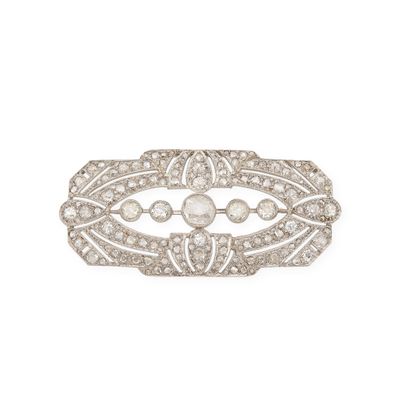an art deco diamond and pearl broochle