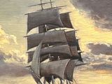 an oil painting of a tall ship sailing in the ocean