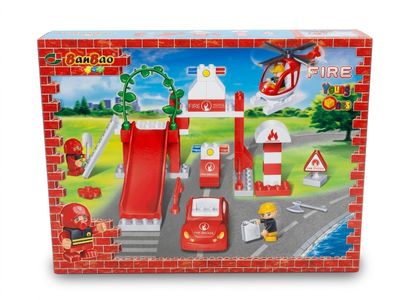 Set de jeu « Caserne de pompiers » de Lego City comprenant un camion de pompiers, un hélicoptère, une borne d'incendie, une borne d'incendie et