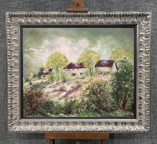 Liliane ROUFFIGNAT (XXe- XXIe) « Giboulée d’Avril ». Huile sur to...