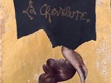 un morceau de tissu sur lequel est représenté un chapeau de femme