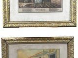 two framed paintings of a woman and a man in a living room