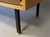 an image of a wooden table with a drawer on it