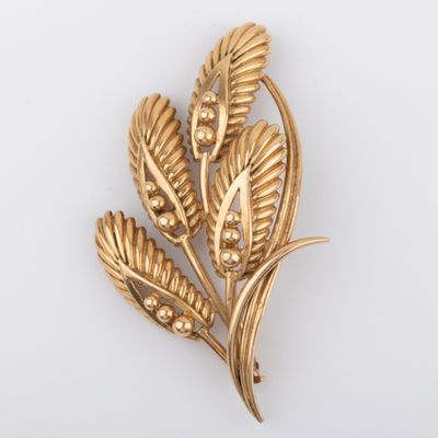 Broche "épis" or 18K Vers 1960 - Photo 1