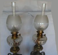 Grande paire de lampes à pétrole, fûts, montures et socles e… (photo 6)