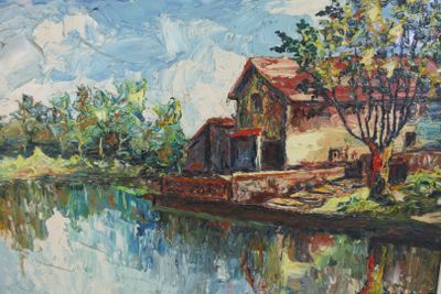 Barnabé JULVECOURT (1918-1997) « Paysage de lac Martinique »…