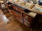 a table that has a bunch of pictures on it