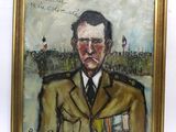 peinture d'un homme en uniforme militaire tenant une médaille