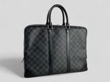 louis vuitton damier briefcase in black