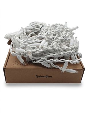 a box with a bunch of white christmas lights in it