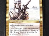 a picture of a card that has a picture of a knight on it