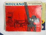 a picture of a red book with a crane on it