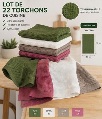 towels stacked on top of each other on a wooden table