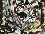 une image représentant un tableau recouvert de peinture noire et jaune