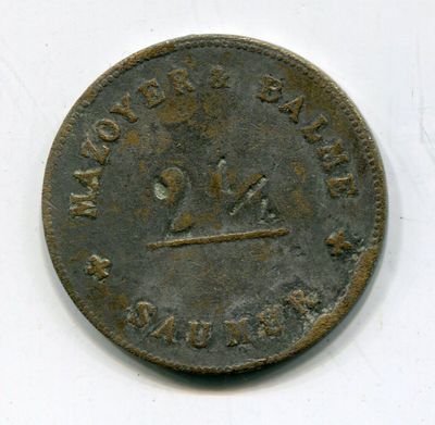une vieille pièce de monnaie sur laquelle figure l'image d'un homme à cheval