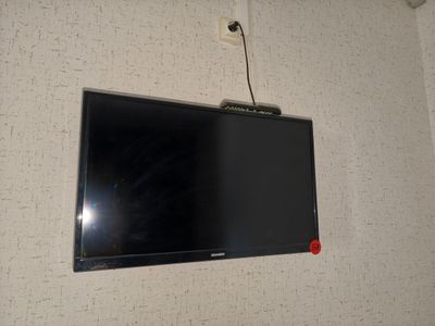 a flat screen tv mounted on a wall in a room
