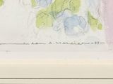 a picture of a painting of flowers on the wall