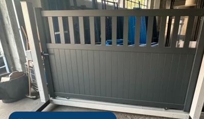 a picture of a gate that is being installed