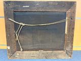 a picture of a wooden frame with a rope on it