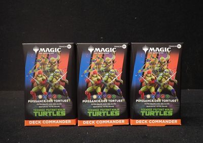 trois boîtes de « Magic : The Gathering » sur les Tortues Ninja