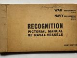 an old book with the title recognition pictorial manual of naval vessels