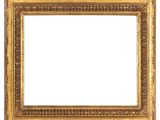 un cadre photo en vieil or sur fond blanc
