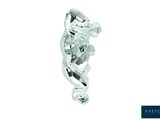 sterling silver plated ring with a twisted design and a diamond center