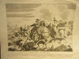 un dessin représentant un homme à cheval, muni d'une épée