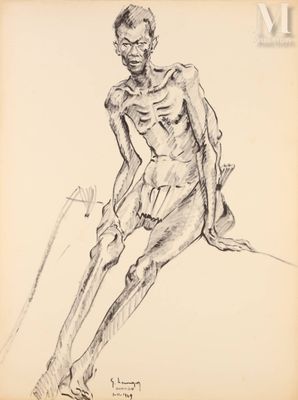 l'image d'un dessin d'un homme assis sur le sol