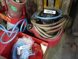 many different types of fire extinguisors and hoses in a box