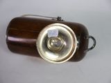 a small light that is on top of a wooden box